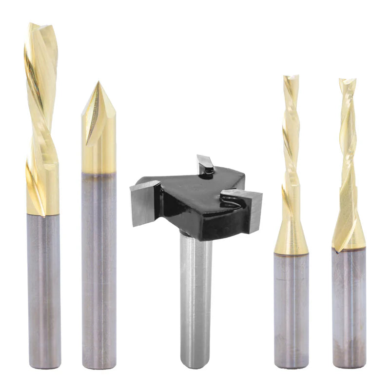 CNC Router Starter Set – 5 Must-Have Bits for Beginners