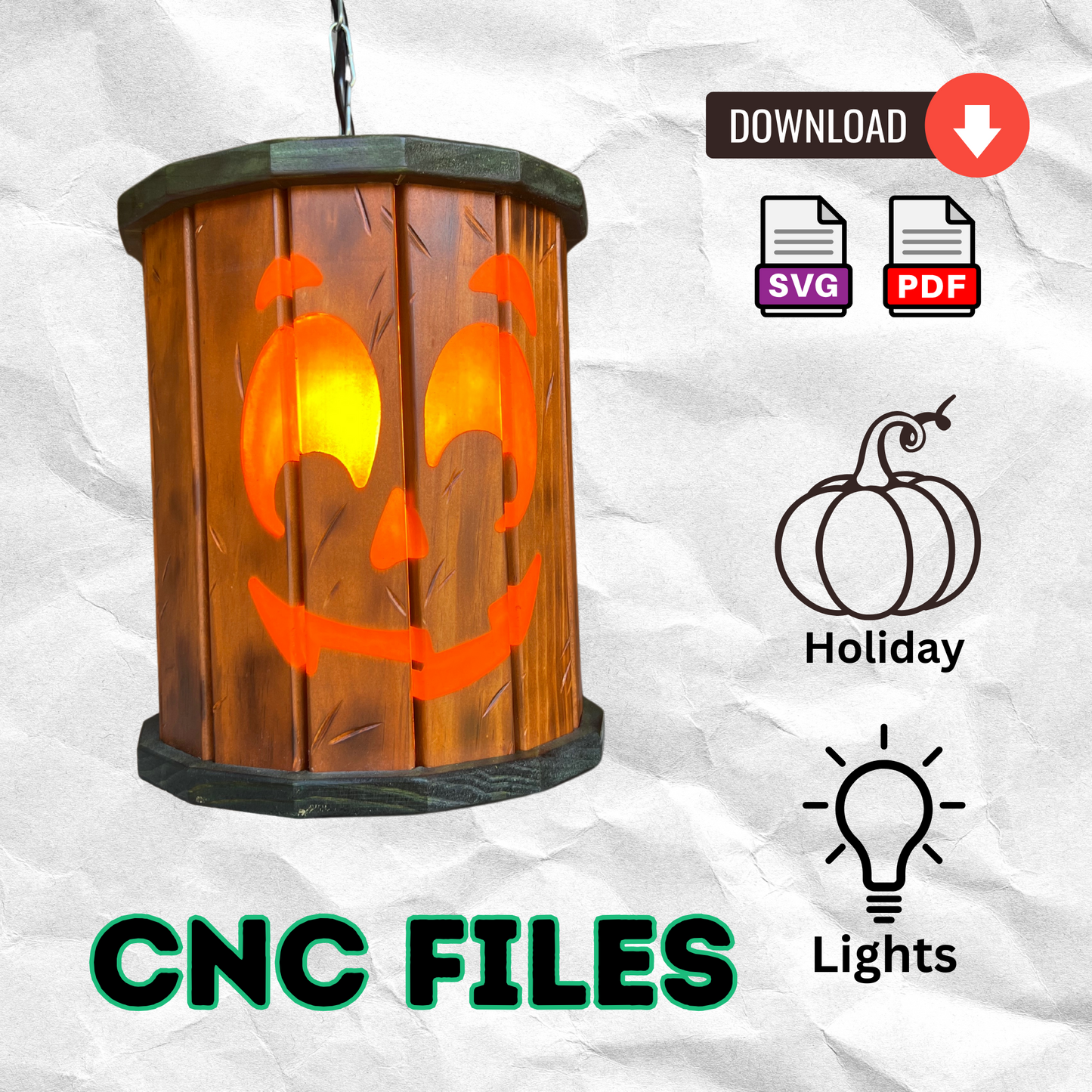 Hanging Epoxy Pumpkin Lantern